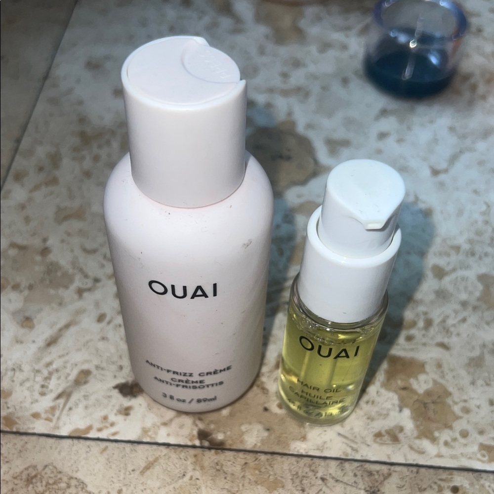 OUAI Anti-Frizz Cream and Hair Oil - White and Yellow